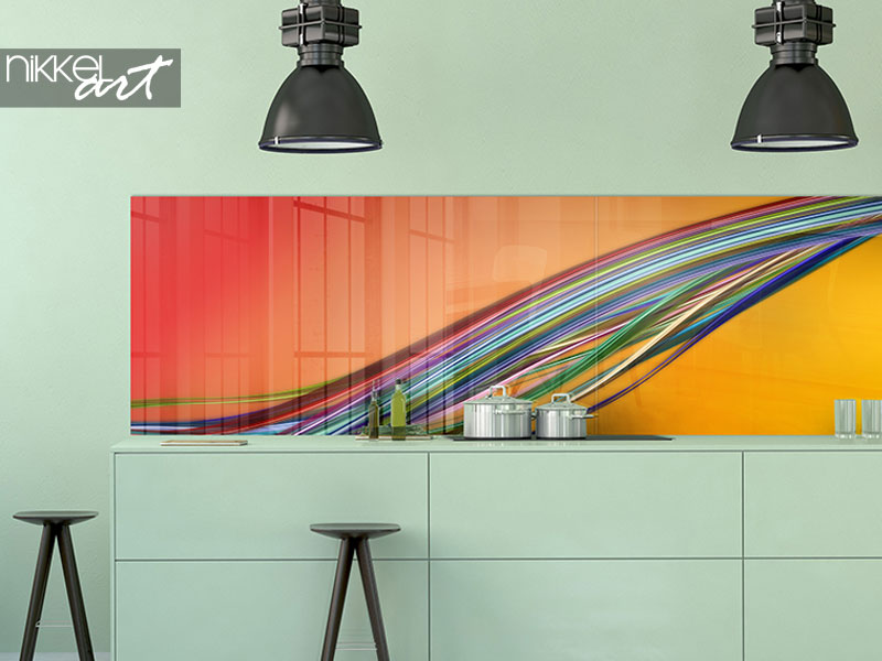 Printed kitchen splashbacks Abstract elegant wave panorama design with space for your text