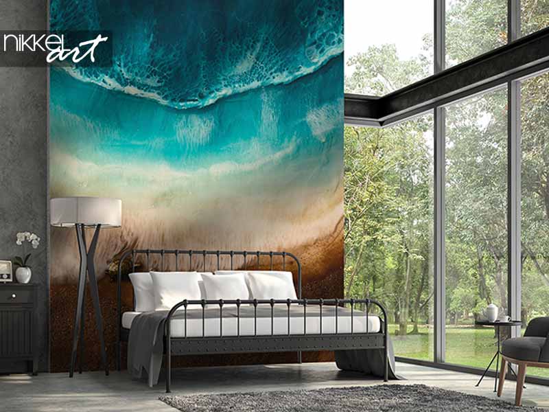 Wall murals Abstract background imitating sea waves and water texture