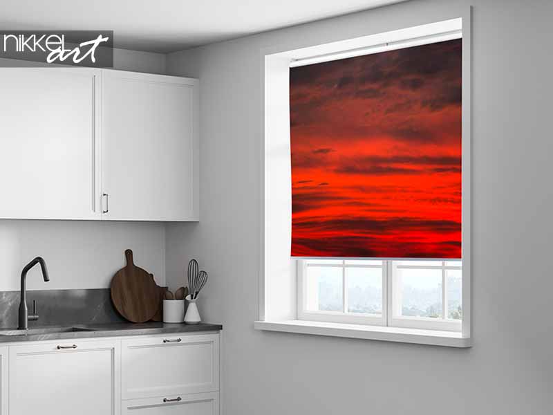 Printed roller blinds Red sky