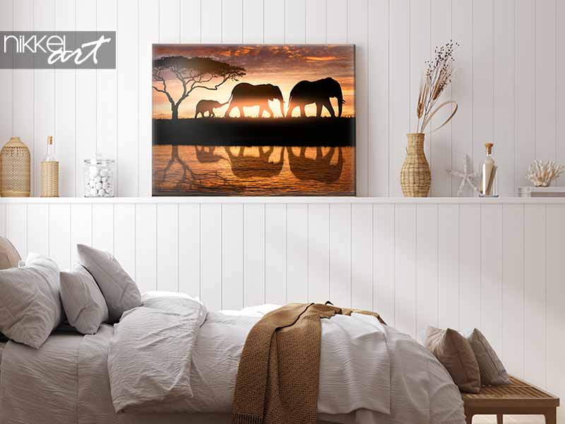 Canvas prints family of elephants