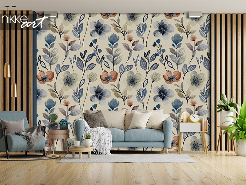 Wallpaper murals floral watercolor seamless pattern